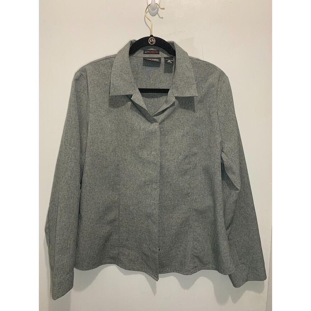 New York & Company City Stretch Womens Blazer XL Gray Polyester